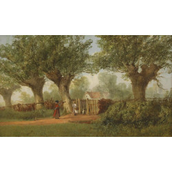 Figures amongst trees