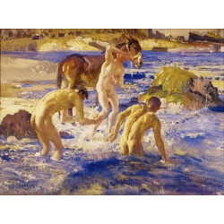Anzacs bathing in the sea 1914