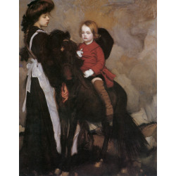 Equestrian portrait of a boy