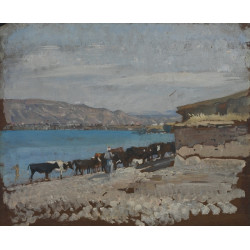 The sea of galilee looking towards semakh from tiberias road 1919