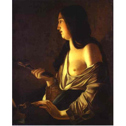 Repenting magdalene also called magdalene in a flickering light 1637