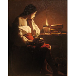Repenting magdalene also called magdalene in a flickering light