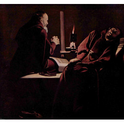 St francis in extasy also called the praying monk beside the dying monk