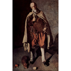 The hurdy gurdy player with a dog