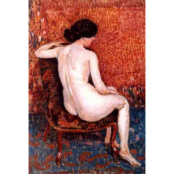 Sitting nude on chair 1910 Sitting nude on chair 1910