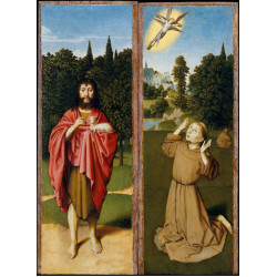 Saint john the baptist saint francis receiving the stigmata