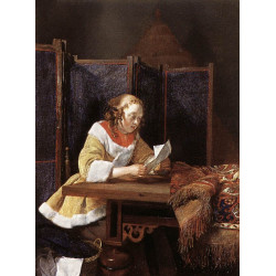 A lady reading a letter