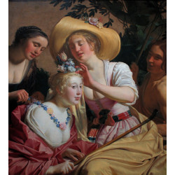 A shepherdess adorned with flowers