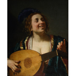 Femme accordant son luth