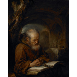 A hermit at prayer