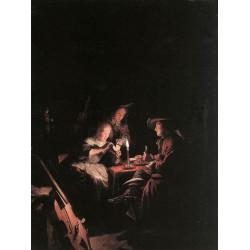 Cardplayers at candlelight