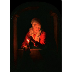 Old woman with a candle