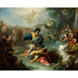 The fight between aeneas and king turnus