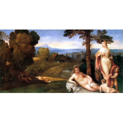 Nymphs and children in a landscape with shepherds