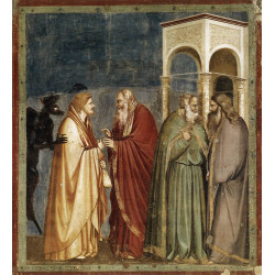 Judas receiving payment for his betrayal