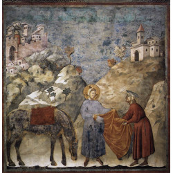St francis giving his mantle to a poor man 1299