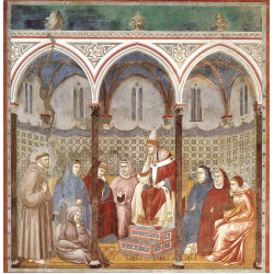 St francis preaching a sermon to pope honorius iii 1299