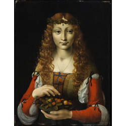 Girl with cherries also attributed to giovanni ambrogio de predis 1495