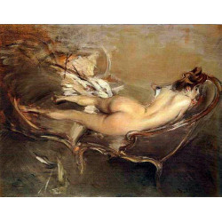 A reclining nude on a day bed