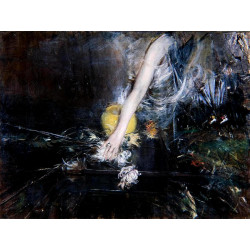 Arm with vase of flowers 1910