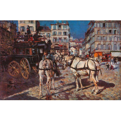 Bus on the pigalle place in paris