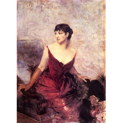 Countess de rasty seated in an armchair