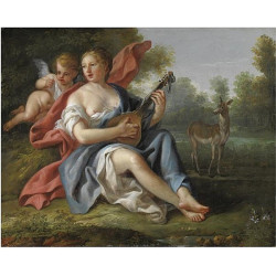 Roma o lucca 1654 1727 roma allegoria della musica olio su tela