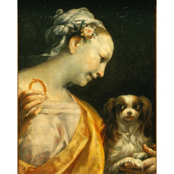 A lady with a dog giuseppe maria crespi