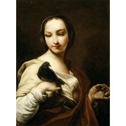 Girl with black dove giuseppe maria crespi