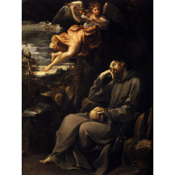 Saint francis deadened with an angel musician 1607