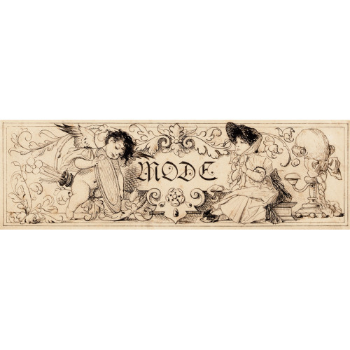 Amusing mirror angel and child dressed as a lady fashion 1882 Amusing mirror angel and child dressed as a lady fashion 1882