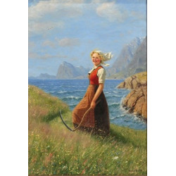 Woman on hillside