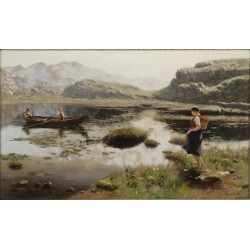 Young woman at lake