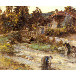 Washerwomen in a landscape