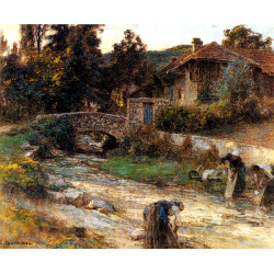 Women washing in the stream