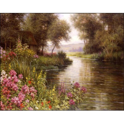 Flowers by the edge of the river cross