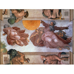 Sistine chapel ceiling creation of the sun and moon 1512