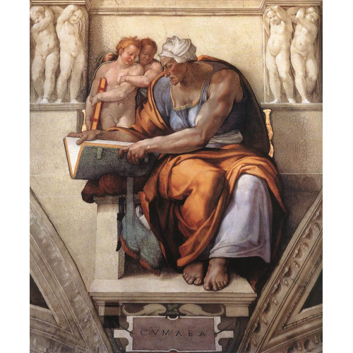 Sistine chapel ceiling cumaean sibyl 1510
