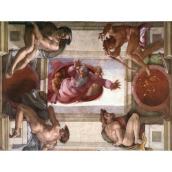 Sistine chapel ceiling god dividing land and water 1512