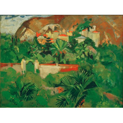 Italienische landschaft mit tor levanto