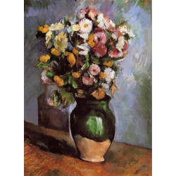 Flowers in an olive jar