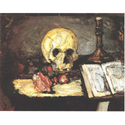 Still life with skull candle and book 1866