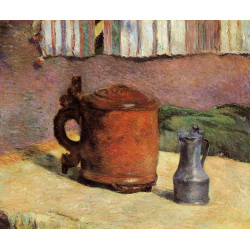 Clay jug and irin mug 1880