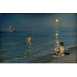 Boys bathing at skagen summer evening 1899