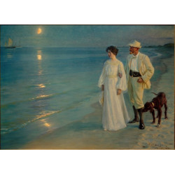 Sommerabend am strand von skagen der kuenstler und seine frau