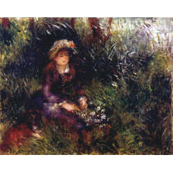 Aline charigot with a dog 1880