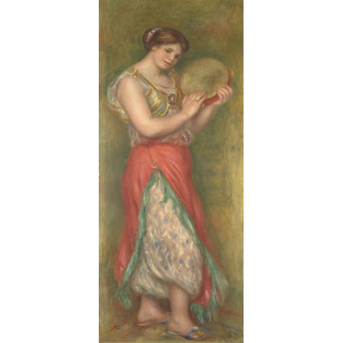 Dancing girl with tambourine