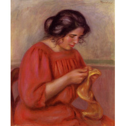 Gabrielle mending 1908