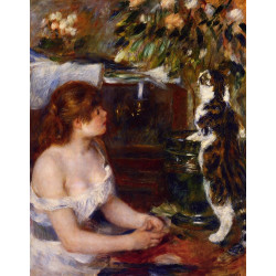 Girl and cat 1882