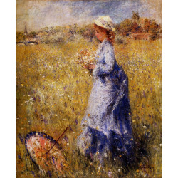 Girl gathering flowers